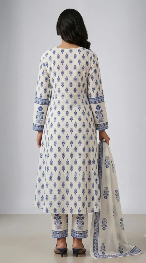 Blue_Cotton_Floral_Print_Straight_Kurti_Set_For_Women