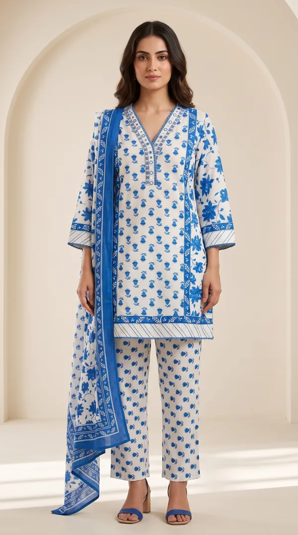 Blue_Cotton_Straight_Printed_Kurta_Set_For_Women