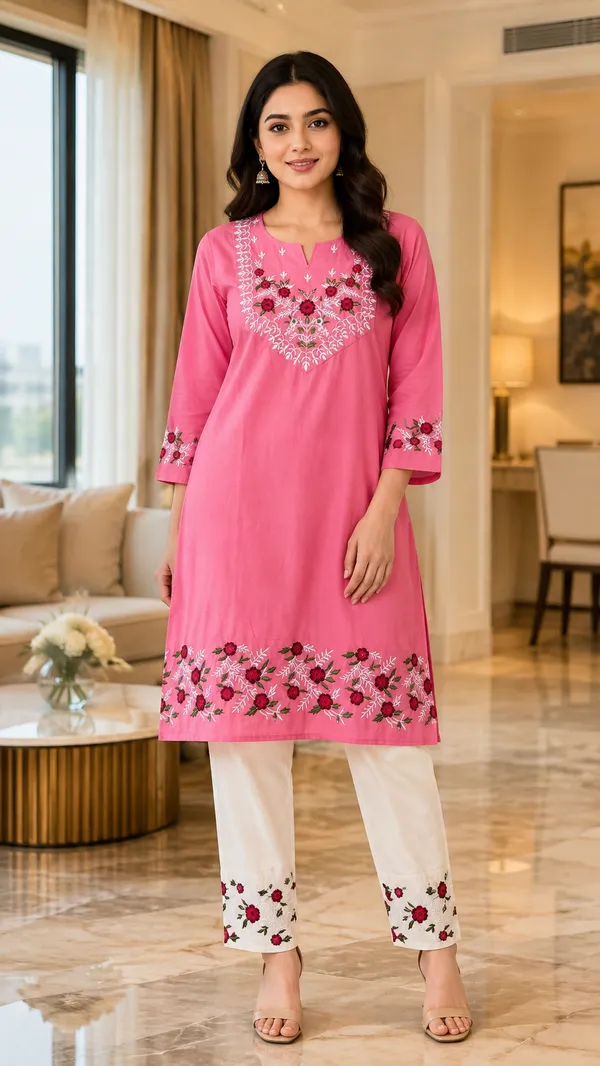 Pink_Cotton_Floral_Straight_Kurta_Co-Ord_Set_For_Women