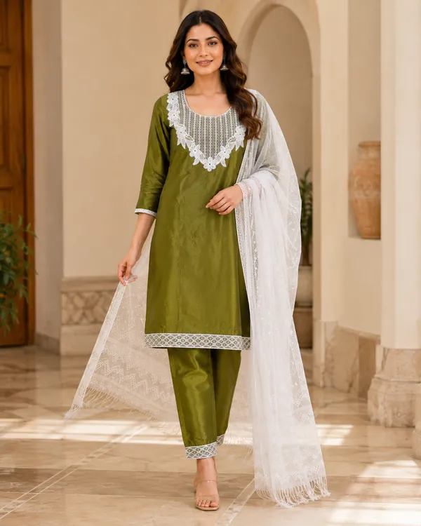 Green_Silk_Straight_Embroidered_Kurta_Set_For_Women