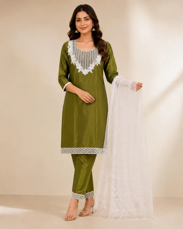 Green_Silk_Straight_Embroidered_Kurta_Set_For_Women
