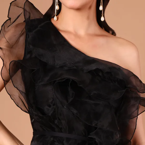 Black_One-Shoulder_Organza_Ruffle_Sequin_Gown