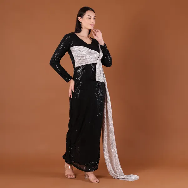 Black__Sequins_Premium_Gown_For_Women