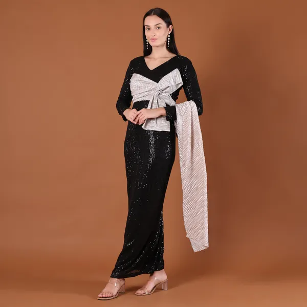 Black__Sequins_Premium_Gown_For_Women