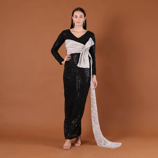 Black__Sequins_Premium_Gown_For_Women