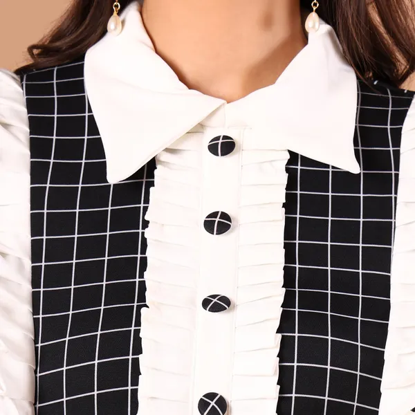 Black_&_White_Check_Ruffle_Shirt_Dress