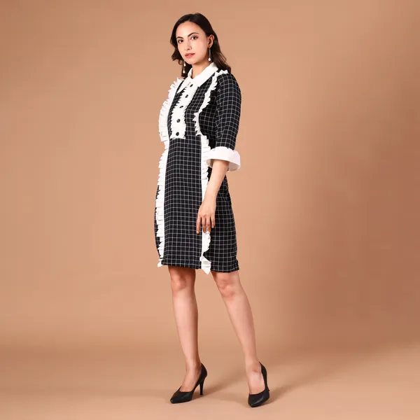 Black_&_White_Check_Ruffle_Shirt_Dress