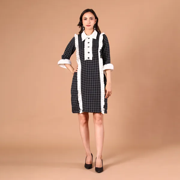 Black_&_White_Check_Ruffle_Shirt_Dress