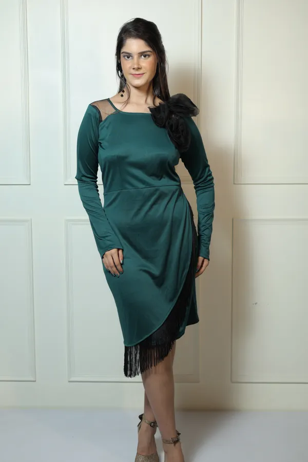 Green_Premium_Breathable_And_Stretchable_Lycra_And_Polyester_Dress_For_Women
