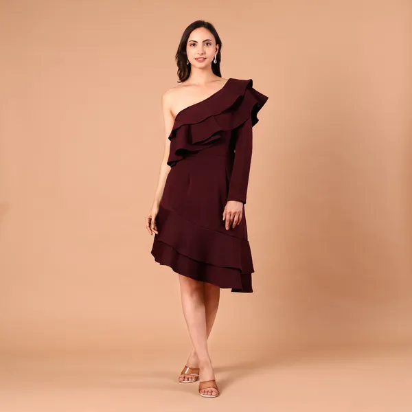 Red_And_Maroon_Premium_Breathable_And_Stretchable_Lycra_And_Polyester_Dress_For_Women