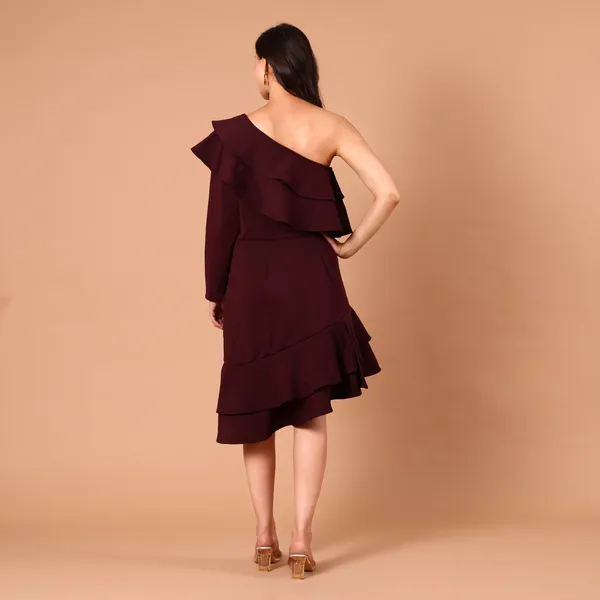 Red_And_Maroon_Premium_Breathable_And_Stretchable_Lycra_And_Polyester_Dress_For_Women