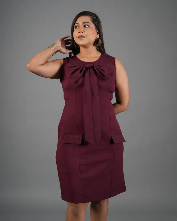 The_Gala_Bow_Burgundy_Peplum_Sheath_Dress