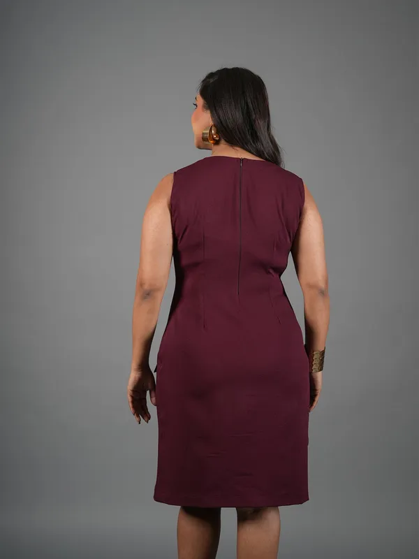 Burgundy_And_Wine_Premium_Breathable_And_Stretchable_Lycra_And_Polyester_Dress_For_Women