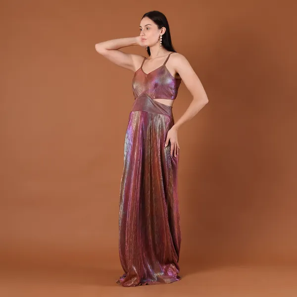 Rose_Gold_Polyester_Gown_For_Women
