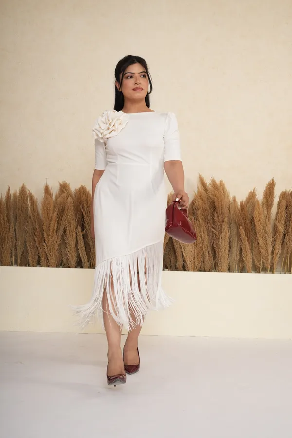 White_Premium_Breathable_And_Stretchable_Lycra_And_Polyester_Dress_For_Women