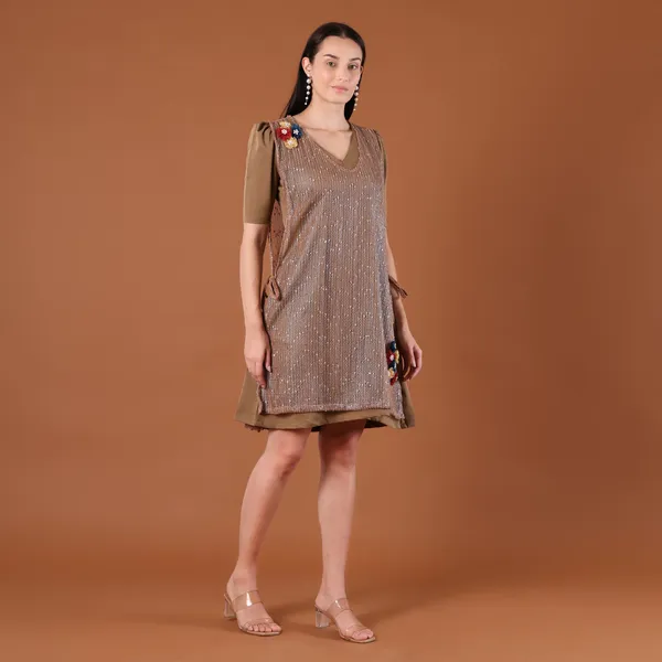 Olive_Sequin_A-Line_Mini_Dress_with_3D_Floral_Appliqués