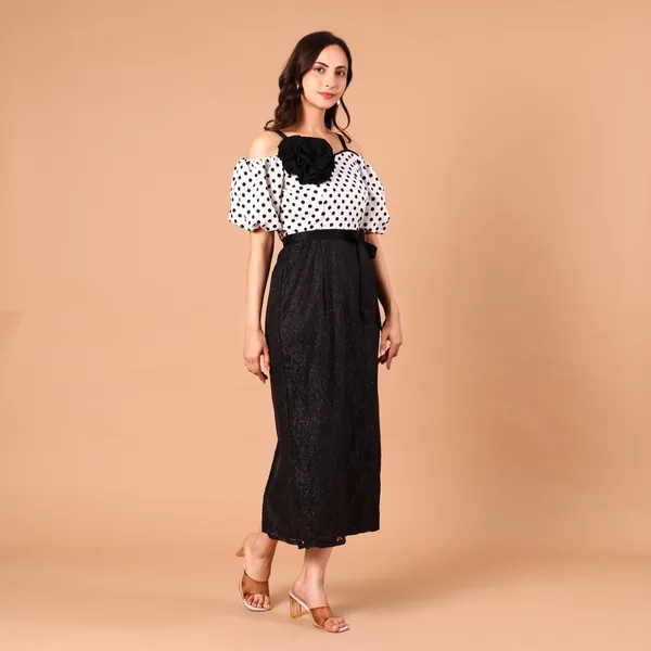 Polka_Dot_Cold-Shoulder_Glitter_Skirt_Dress