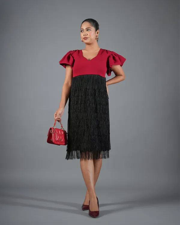 Red_And_Black_Premium_Breathable_And_Stretchable_Lycra_And_Polyester_Dress_For_Women