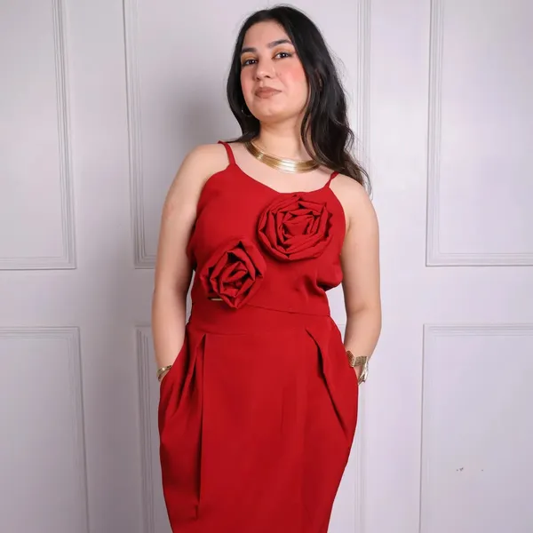 Red_Premium_Breathable_And_Stretchable_Lycra_And_Polyester_Dress_For_Women