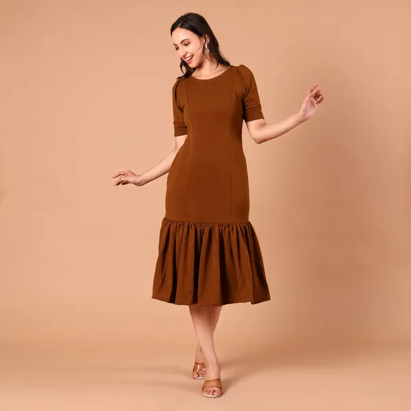 Brown_Premium_Breathable_And_Stretchable_Lycra_And_Polyester_Dress_For_Women