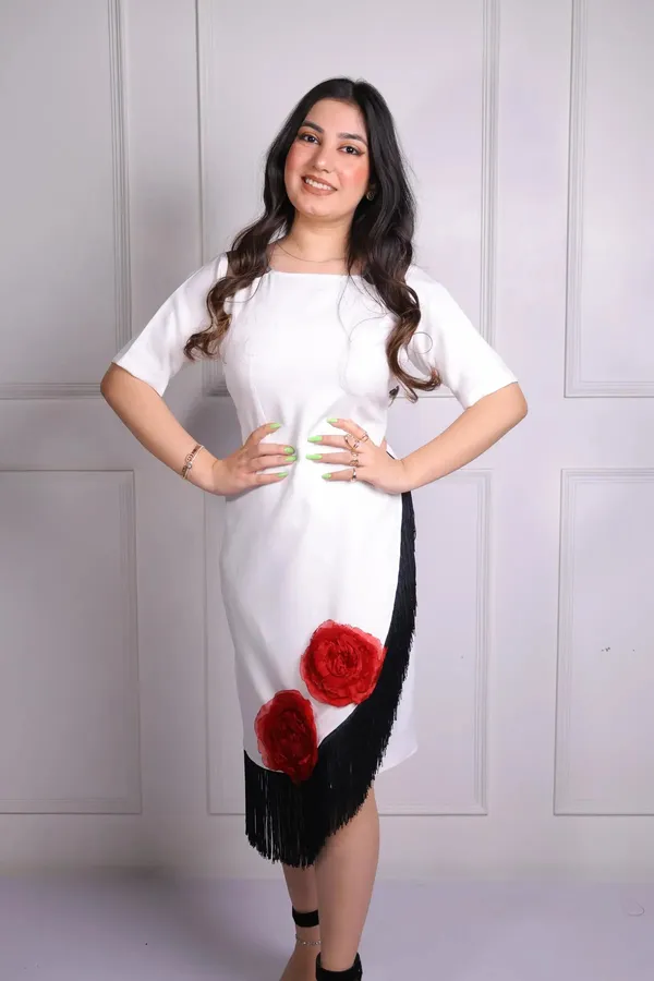 White_Fringe_Rose_Dress