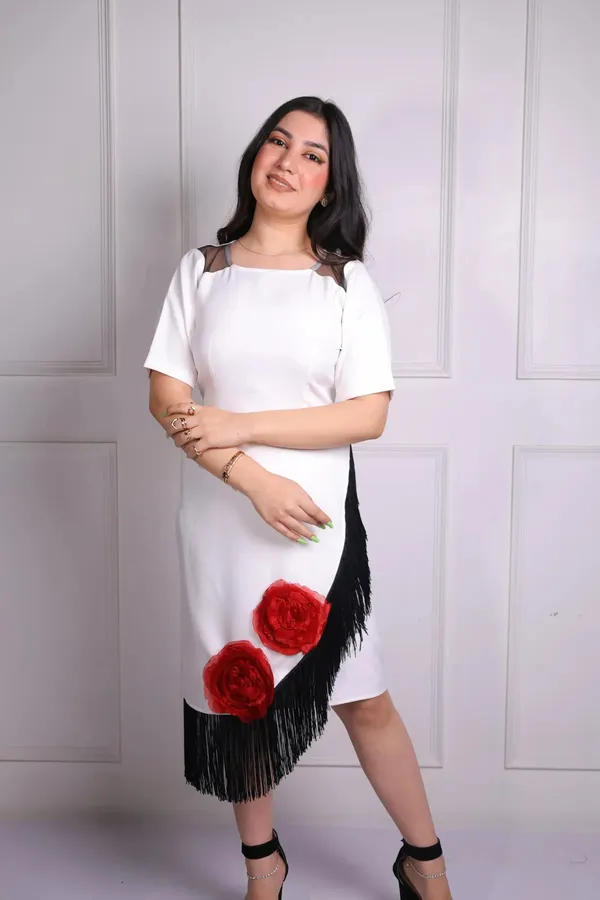 White_Fringe_Rose_Dress