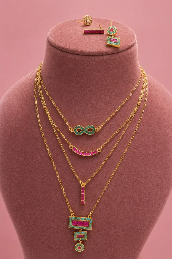 Green_Infinity_Pendant_Set_For_Women