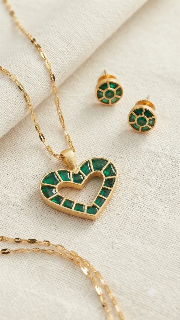 Green_Heart_Pendant_Set_For_Women