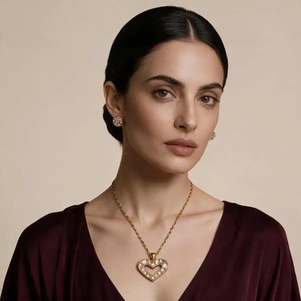 White_Heart_Pendant_Set_For_Women