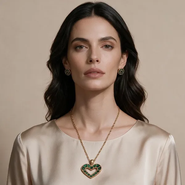 Green_Heart_Pendant_Set_For_Women