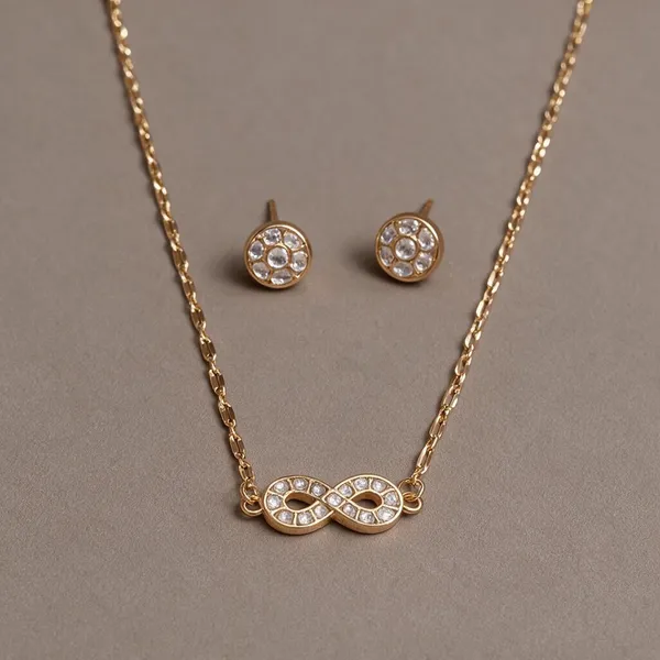 White_Infinity_Pendant_Set_For_Women