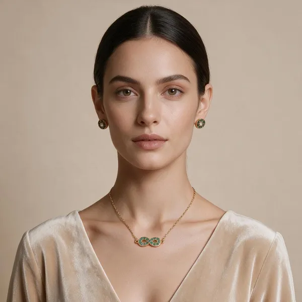 Green_Infinity_Pendant_Set_For_Women
