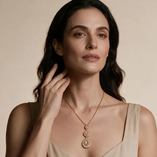 White_Drop_Pendant_Set_For_Women