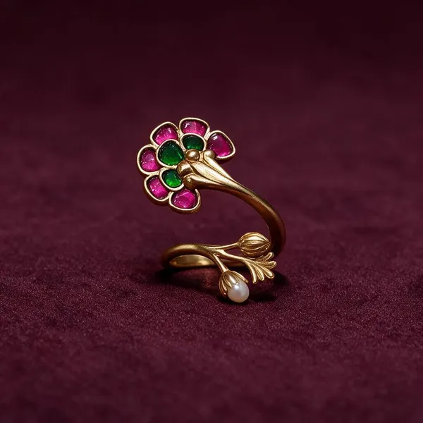 Multicolor_Brass_Flower_Ring_For_Women