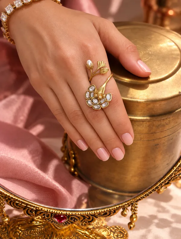 Floral_White_Polki_Statement_Ring_For_Women