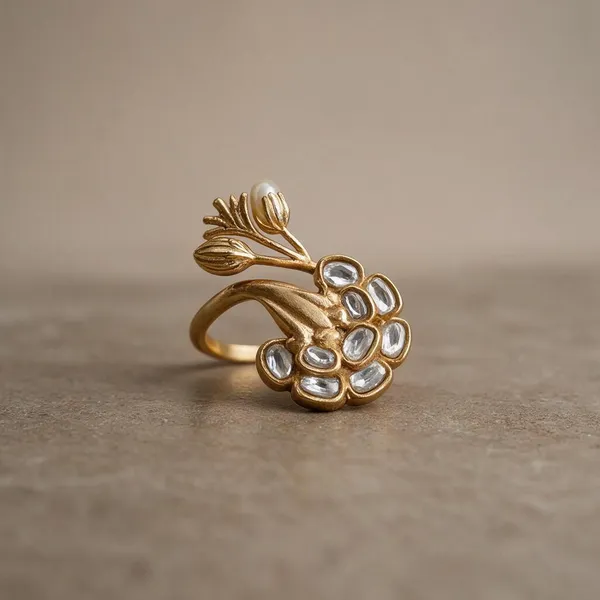 Floral_White_Polki_Statement_Ring_For_Women