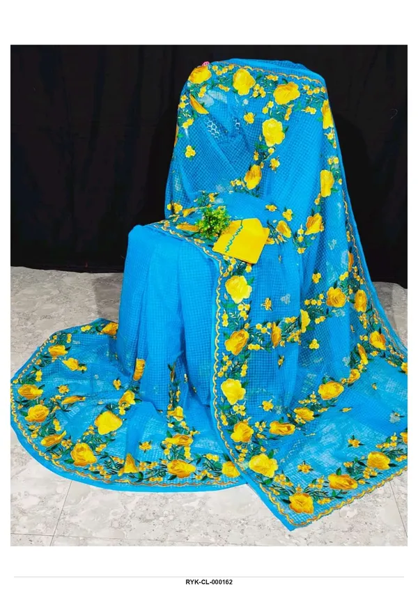 Blue_Floral_Print_Saree_for_Women