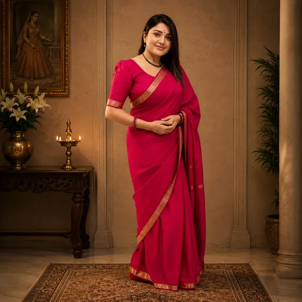 Pink_Silk_Solid_Zari_Border_Saree_For_Women