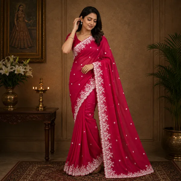 Pink_Silk_Floral_Lace_Border_Saree_For_Women