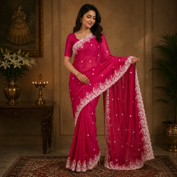 Pink_Silk_Floral_Lace_Border_Saree_For_Women
