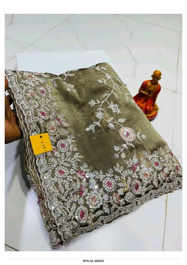 Olive_Embroidered_Floral_Saree_For_Women