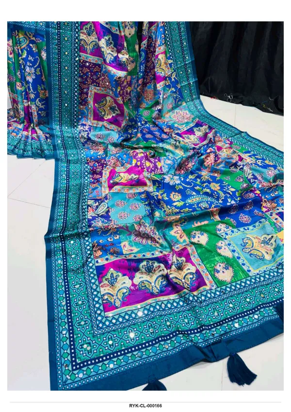 Blue_Multicolour_Printed_Saree_For_Women