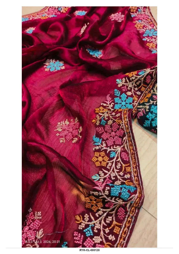Maroon_Embroidered_Saree_for_Women