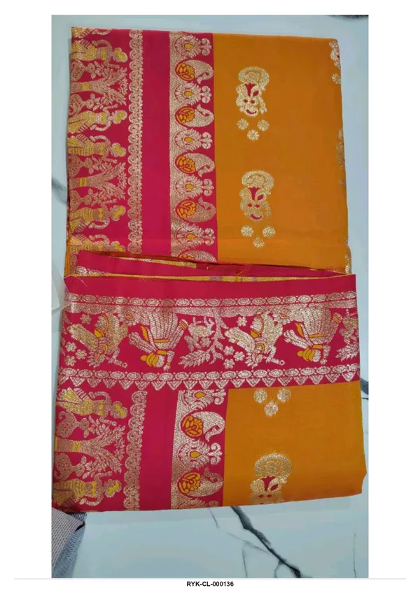 Orange_And_Magenta_Traditional_Saree_For_Women