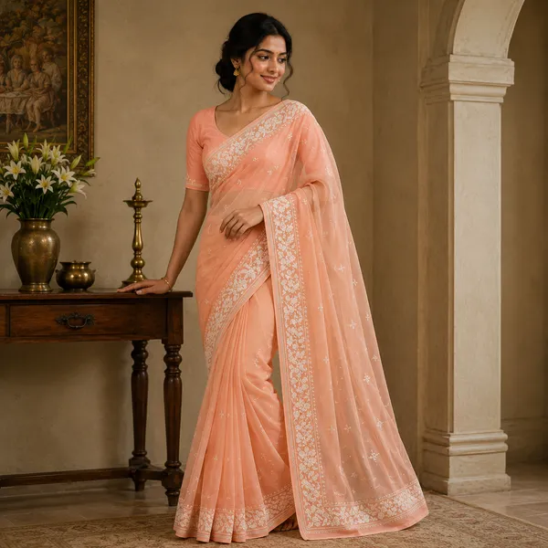 Peach_Silk_Embroidered_Saree_For_Women