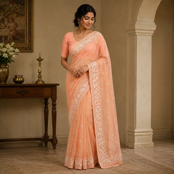 Peach_Silk_Embroidered_Saree_For_Women