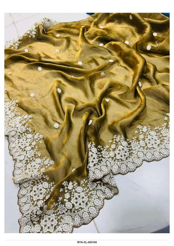 Olive_Satin_Floral_Lace_Border_Saree_For_Women
