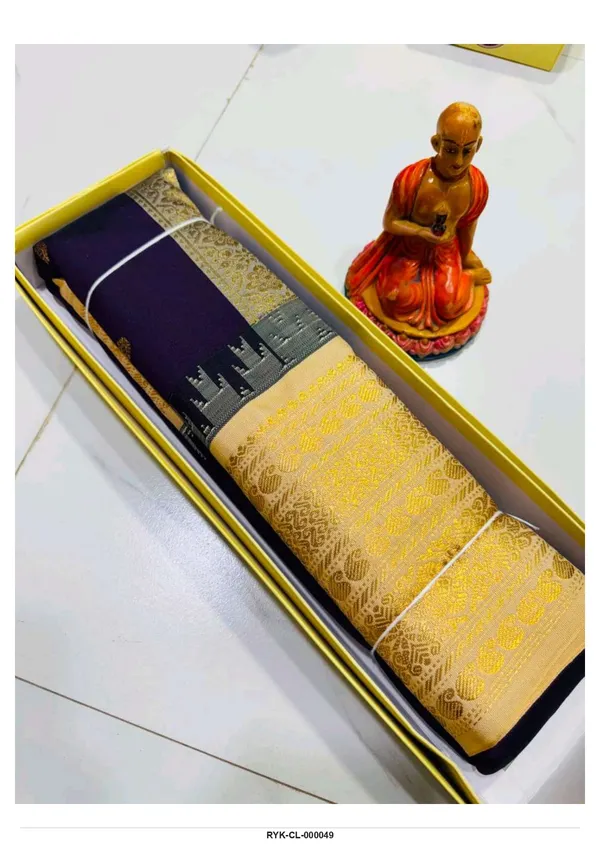 Purple_Woven_Gold_Border_Saree_For_Women