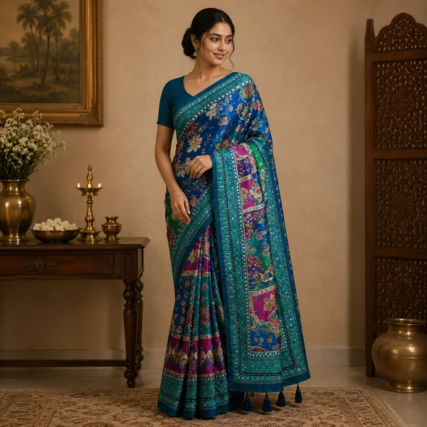 Blue_Silk_Multicolour_Paisley_Printed_Saree_For_Women