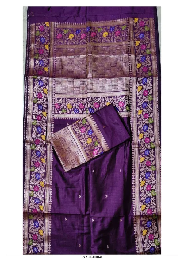 Purple_Silk_Saree_With_Floral_Border_for_Women